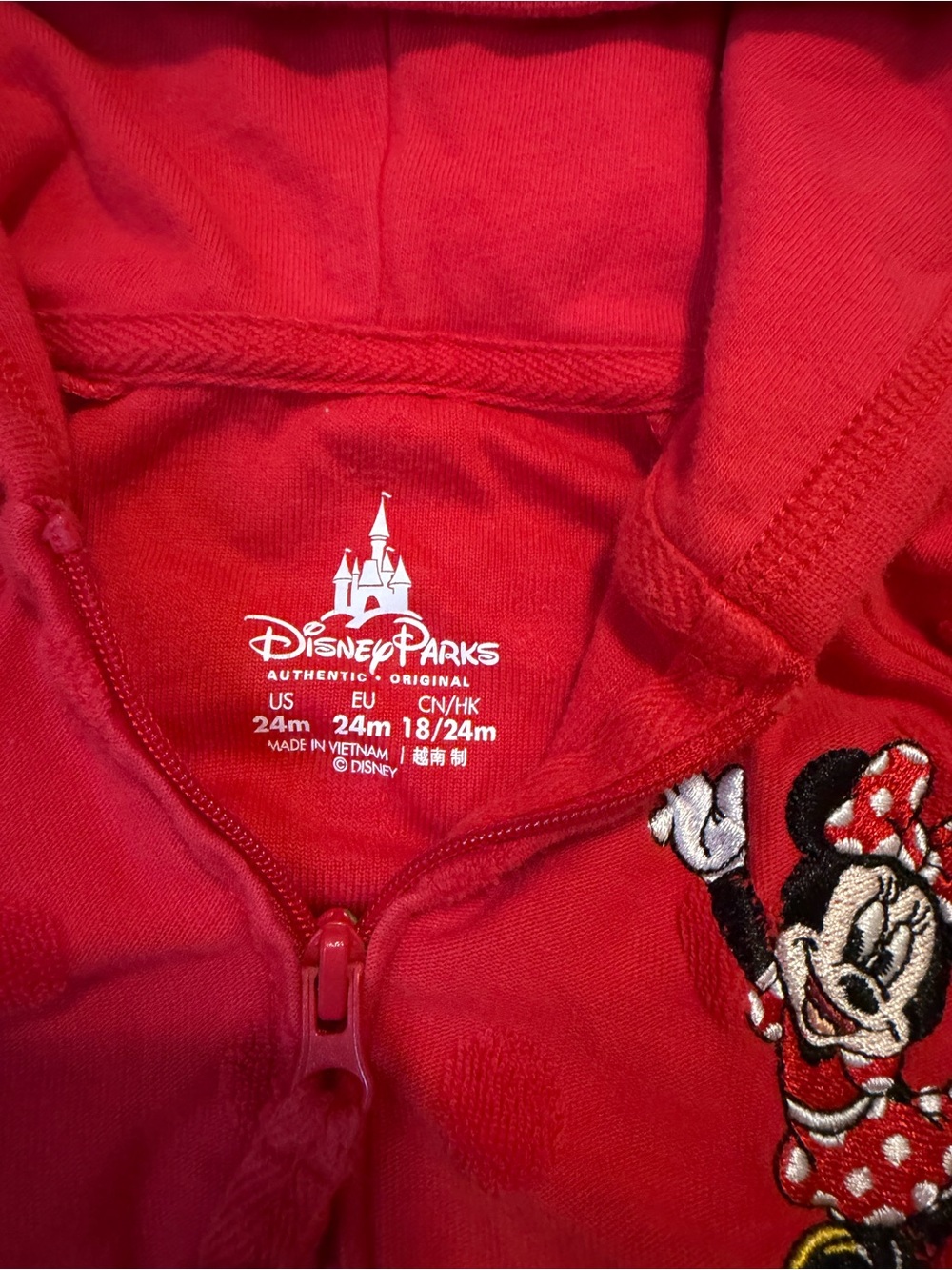 Disney Minnie Mouse Hooded Zip Red Jacket for Kids - Picture 3 of 3